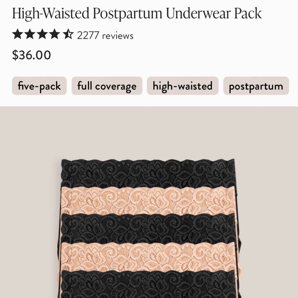 NWT Kindred Bravely postpartum underwear